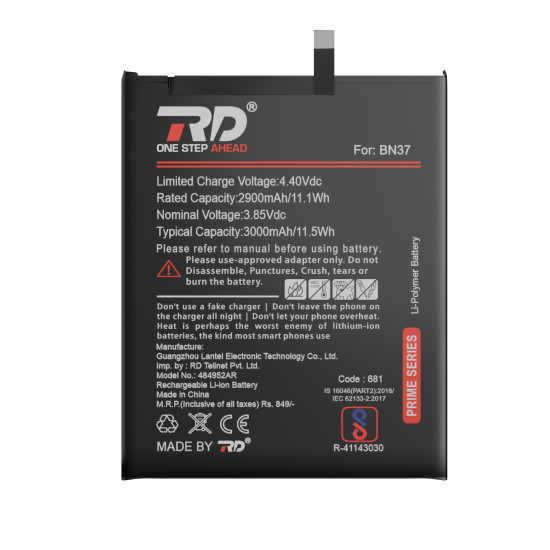 RD Mobile Battery Compatible with Mi BN37