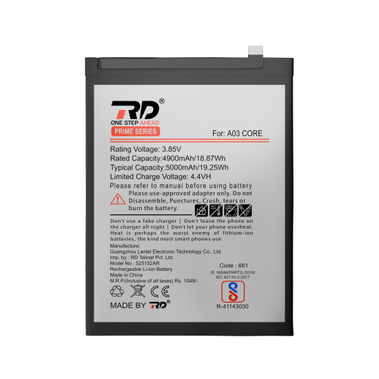 RD Mobile Battery Compatible with Samsung A03 CORE