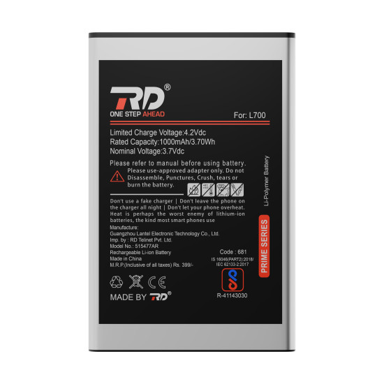 RD Mobile Battery Compatible with Samsung L700 BATTERY